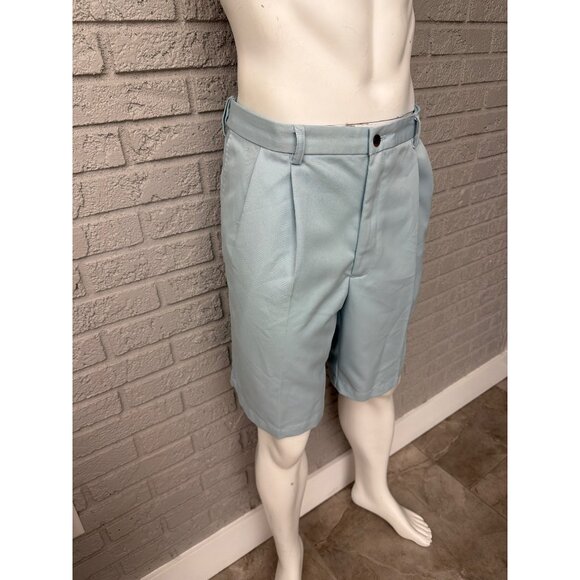 Haggar Men’s Lightweight Blue Pleated Front Shorts Size 38 - Picture 5 of 9